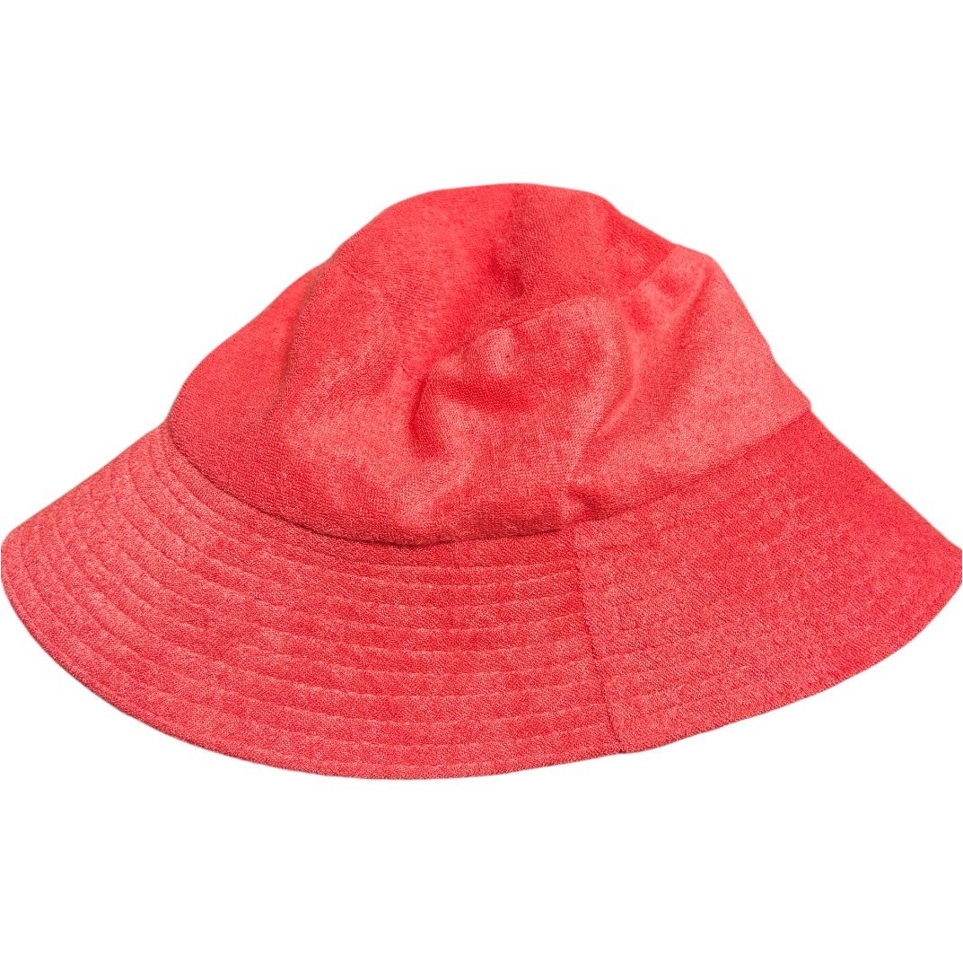 Unbranded Terry Cloth Bucket Hat Women Os Orange Coral Beach Sun Accessoy